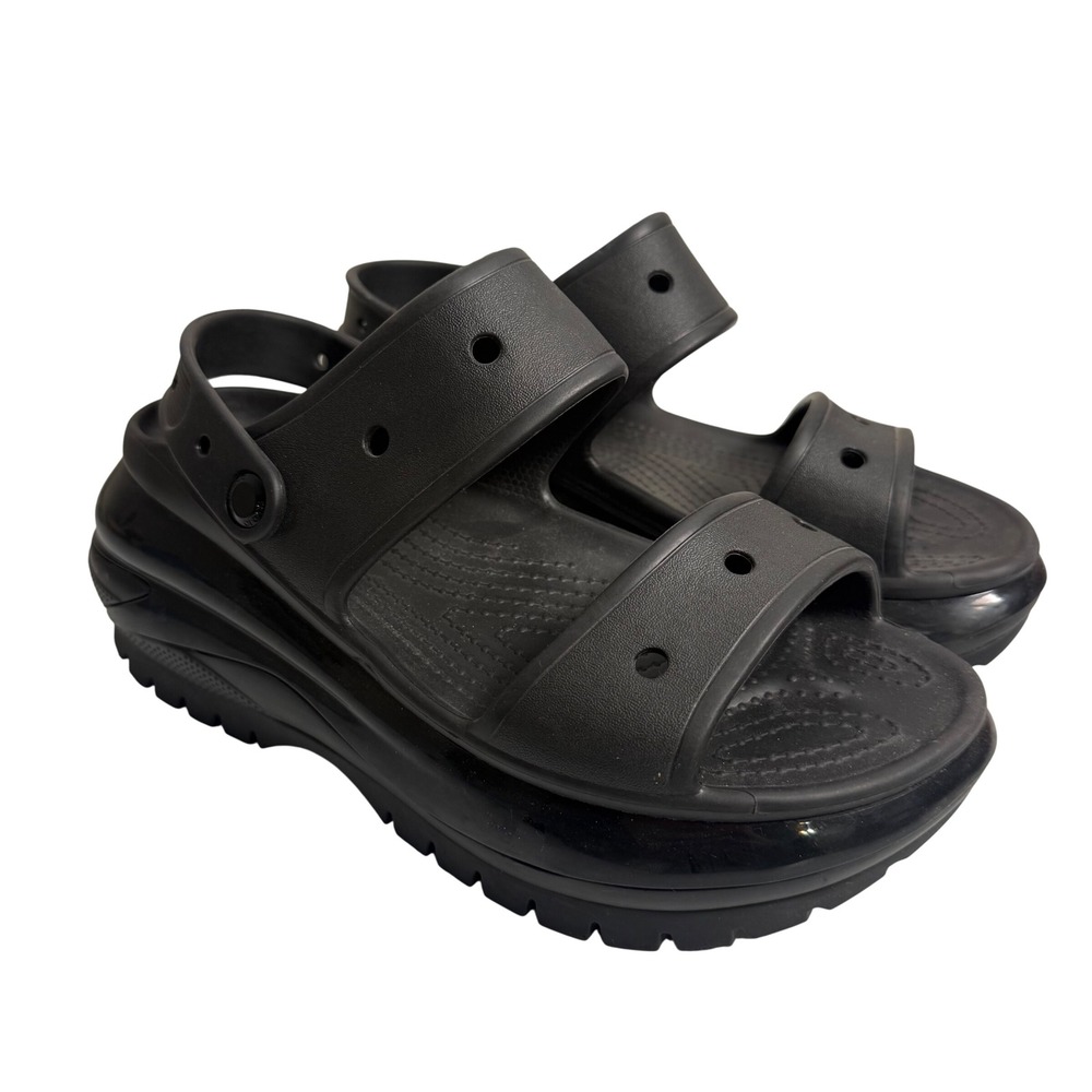 Crocs Mega Crush Sandal Womens 11 Mens 9 Black Platform Chunky Lug Sole Gorpcore